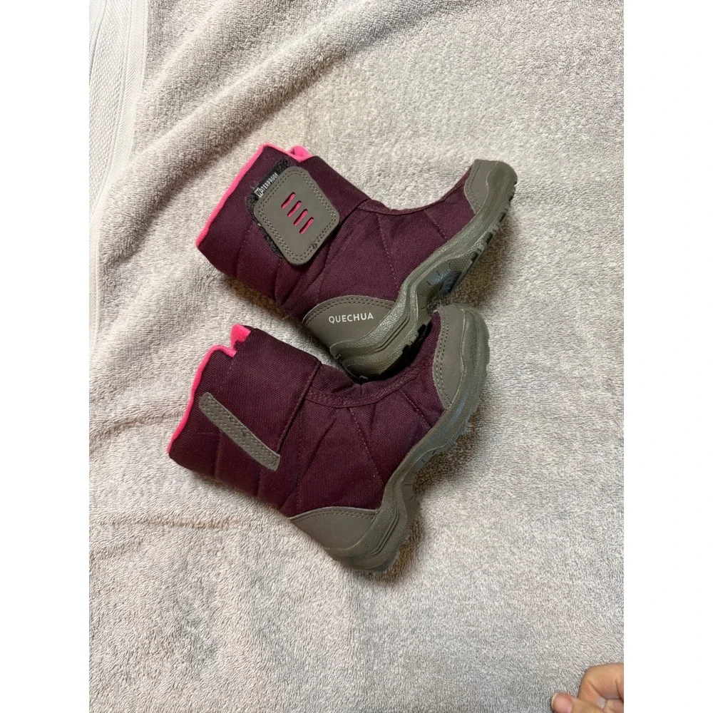Essensole Quechua Size 27 10.5 US Waterproof Snow Boots Girl Purple Slip On